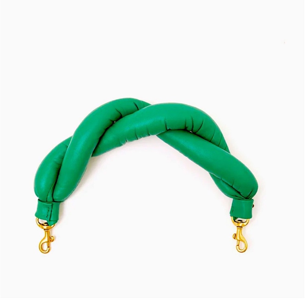 Clare V Green Twisted Padded Shoulder Strap with Gold Hardware